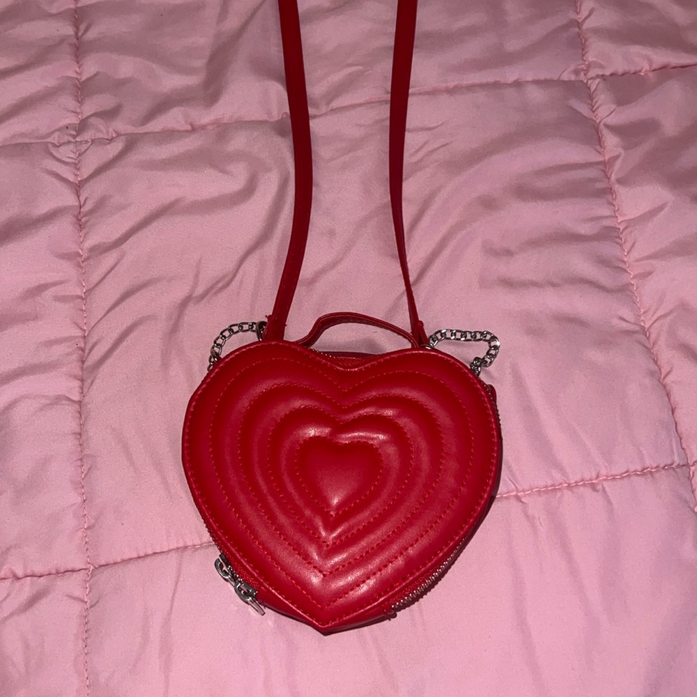Red heart shaped bag